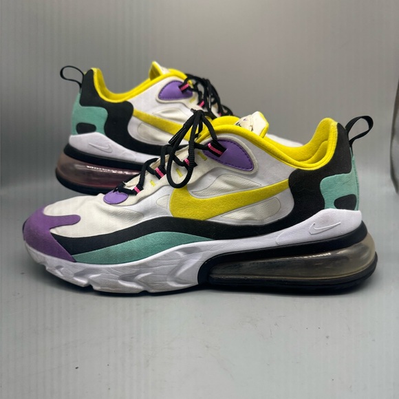 2019 Nike Air 270 React White Dynamic Yellow AO4971-101 Men Size 11 Shoes